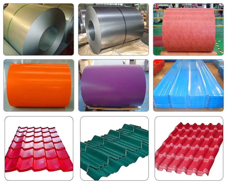 Productos manufacturados PPGI Coil Hoja de acero corrugado
