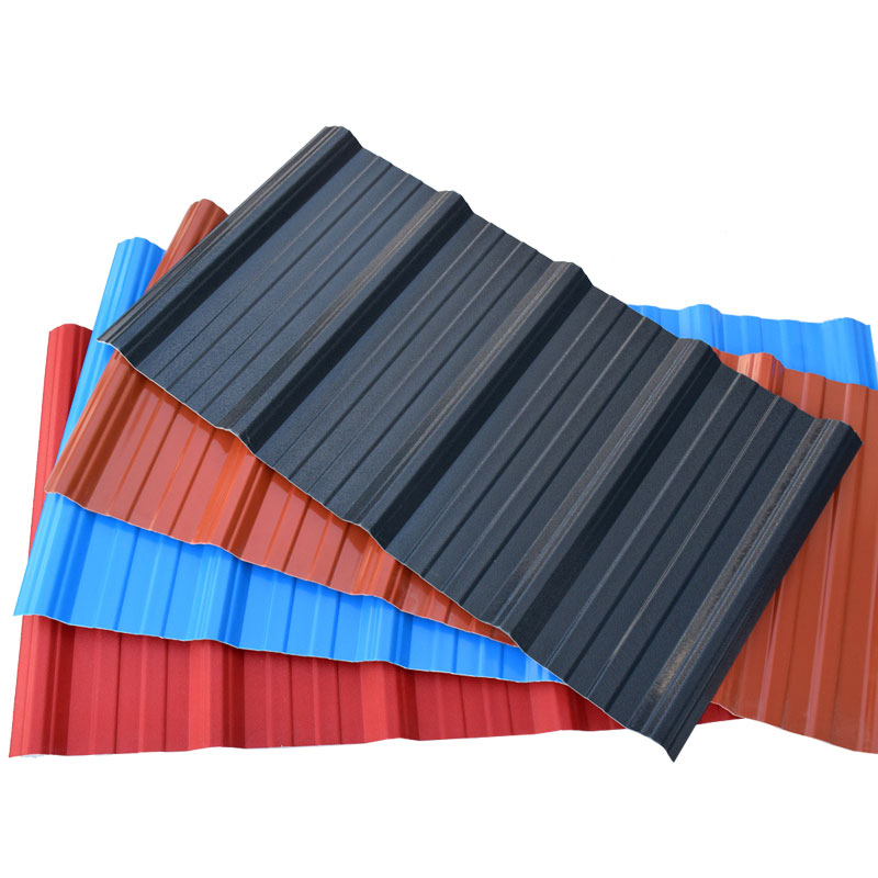 Materiales de construcción de aislamiento de calor PVC Teja de techo PVC impermeabilización de guijarro Panel de techo corrugado
